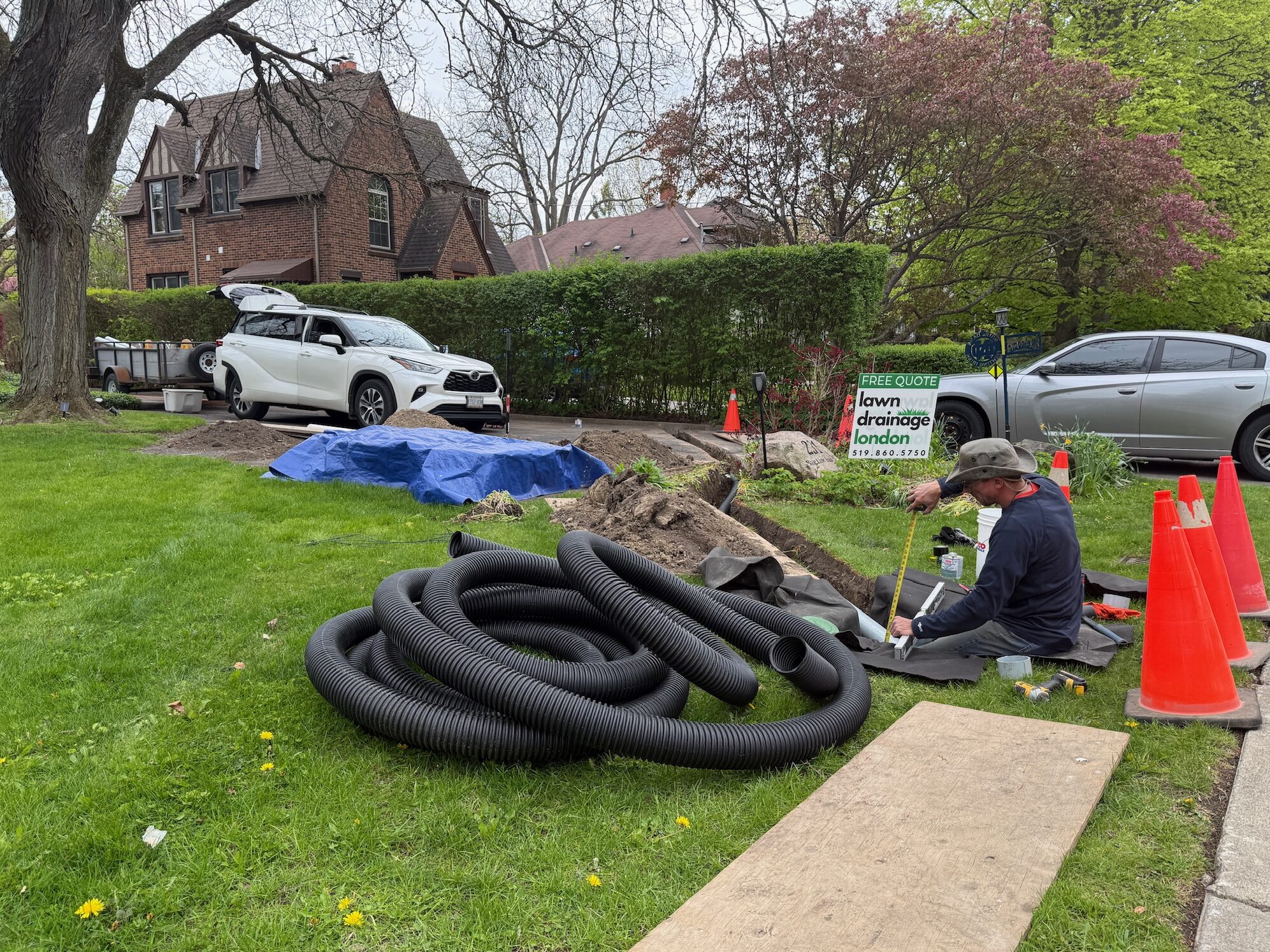 E831C1B0-E07F-4B4F-AAEE-CC8EAB625397 Chris installing a French Drain in London, Ontario